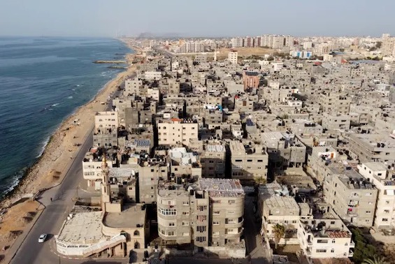 Aerial photo of Gaza City, where the action unfolds in this novel about the Palestinian Intifada