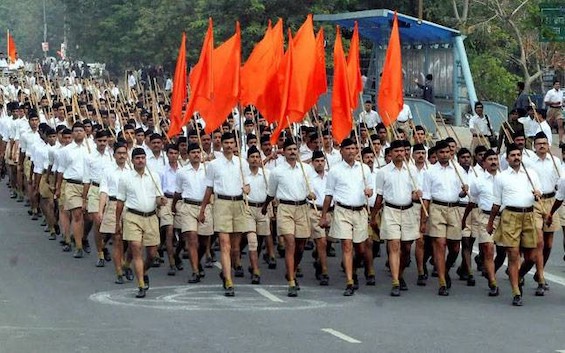 Photo of the paramilitary organization backing the right wing Indian government