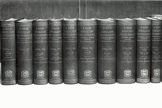 Image of the complete first edition of the Oxford English Dictionary