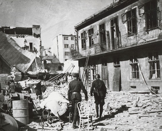 Bomb damage in Slovakia in the aftermath of World War II, a familiar image in post-war Europe 