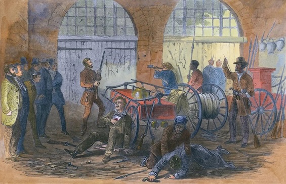 Artist's rendering of John Brown's raid on Harper's Ferry, the event featured in this American history novel