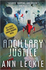 Cover image of "Ancillary Justice," a peculiar book. 