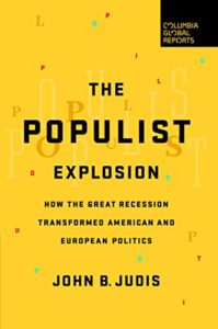 Cover image of "The Populist Explosion," a book about Donald Trump and populism