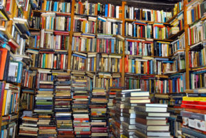 Photo of books in shelf, making us wonder how many books have been published