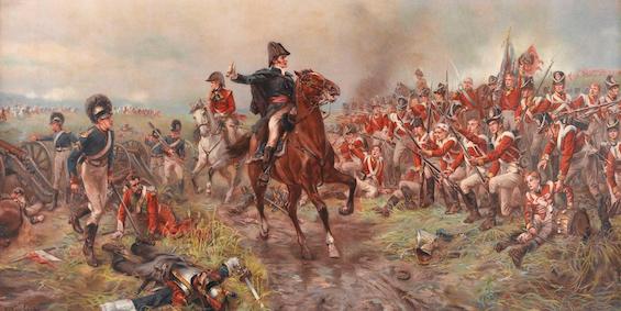 Painting of the Duke of Wellington at Waterloo, an event that illustrates how disease changed history