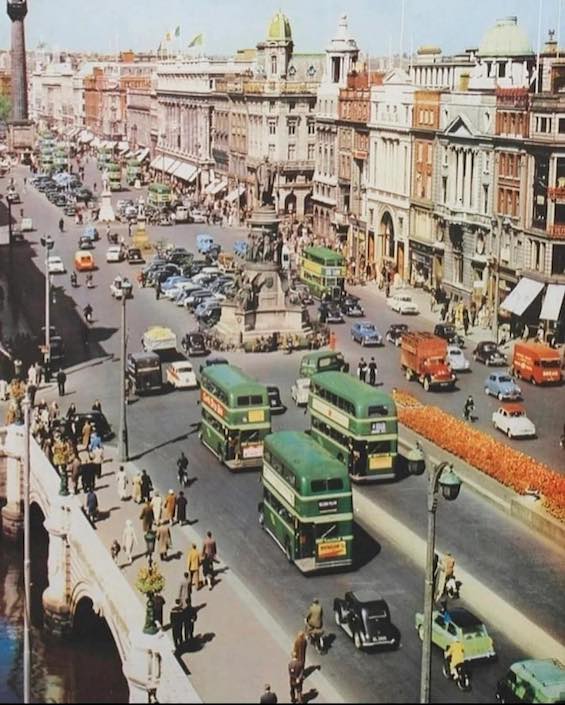 Photo of downtown Dublin in the 1950s, site of the Quirke mystery novels