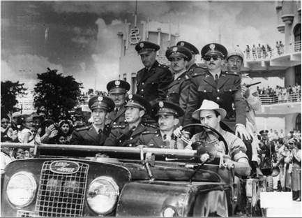 Photo of coup leaders driving into Guatemala City in the CIA coup promoted by America's Banana King