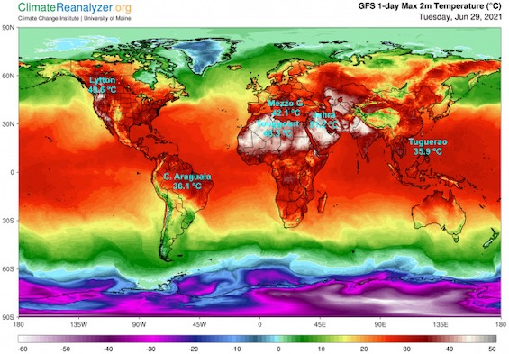 Global heat map that gives a sense of the hot future we face 