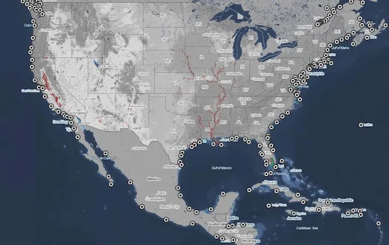Map of cities that will be underwater by 2050, including Washington DC 