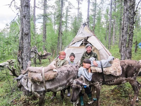 Photo of a family of Evenki nomads in Siberia, like those featured in one of these classic police procedurals