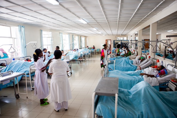 Photo of a ward in the Hamlin Fistula Hospital in Addis Ababa, pointing to a theme in this novel about surgery in action