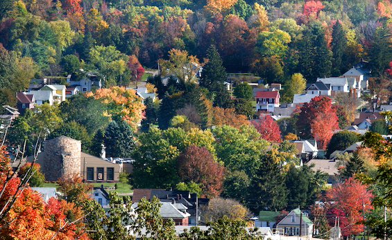 Photo of a small Pennsylvania town like the setting of this novel with a hopeful view of the future