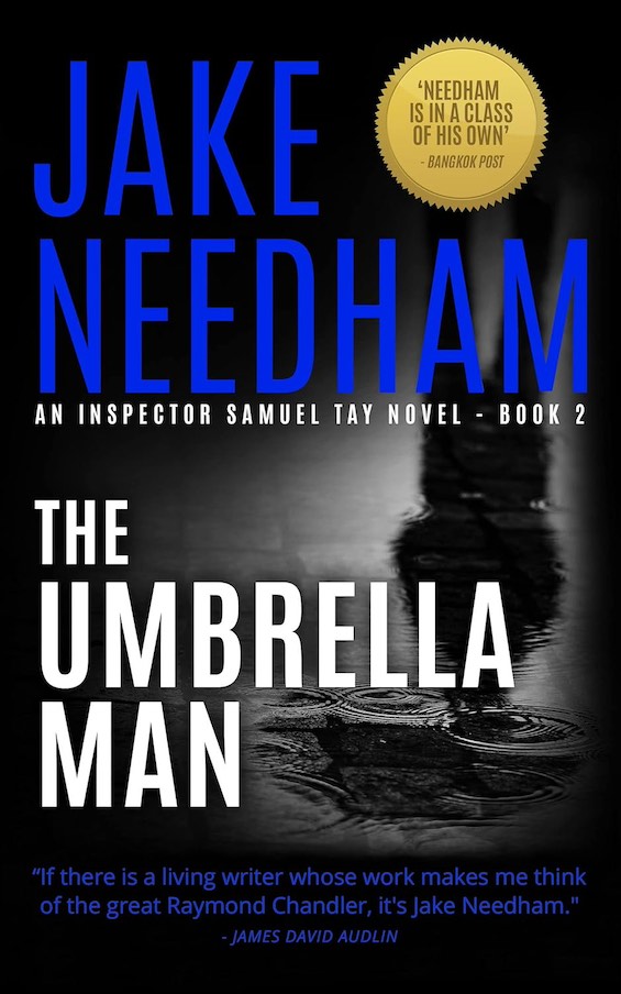 Cover image of "The Umbrella Man," one of the Singapore detective novels.
