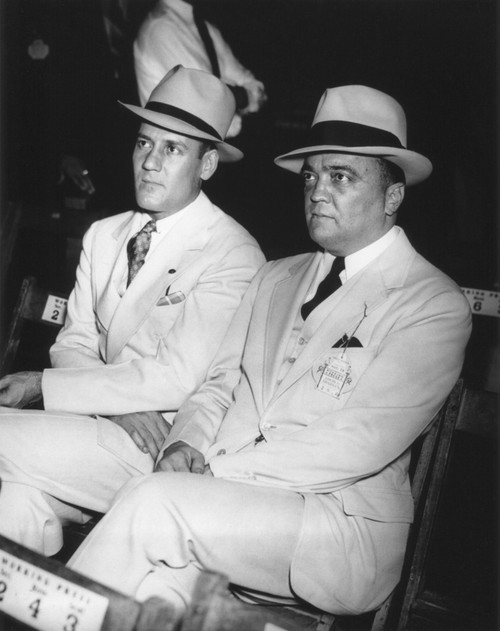 Photo of J. Edgar Hoover and Clyde Tolson, two of the victims in this alternate history mystery 