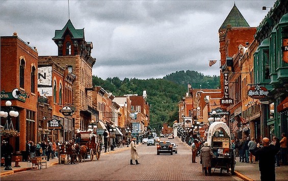 Photo of downtown Deadwood today, not an accurate picture of the real Old West