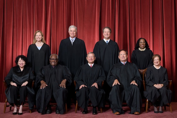 Photo of the nine members of the US Supreme Court who bear much responsibility for the rise of Donald Trump to the Presidency.