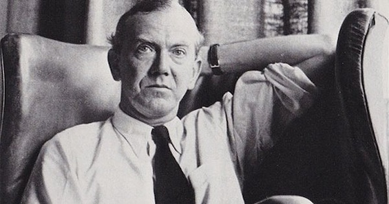 Photo of Graham Greene, author of this novel about a Soviet mole in MI6