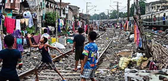 Photo of slum area in Kolkata before the time when climate refugees crowd the city