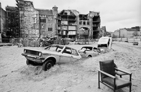 Photo of scene in East Berlin in 1963, much like it was in 1957 in this example of the author's standalone spy novels