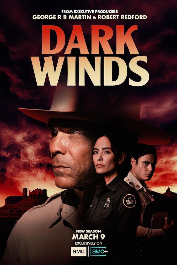 Photo of promotional image for the TV series about this series of novels, including this one about fossil hunters in Navajo lands