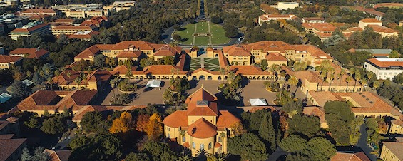 Photo of the Stanford Quad and campus, the epicenter of the corruption in Silicon Valley
