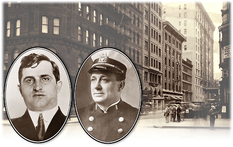 Composite photo of alleged murderer and victim in an episode pivotal in the origin of organized crime