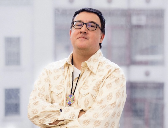 Photo of David Heska Wanbli Weiden, author of this novel about crime on the reservation