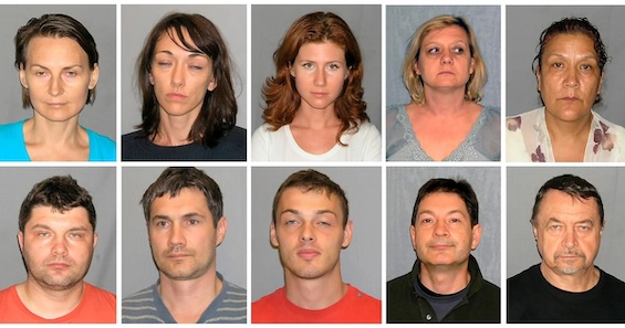 Composite photo of 10 Russian sleeper agents