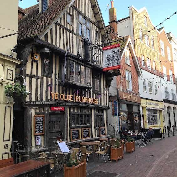 Photo of Old Town, Hastings, England, setting for this novel about a murder on a film set