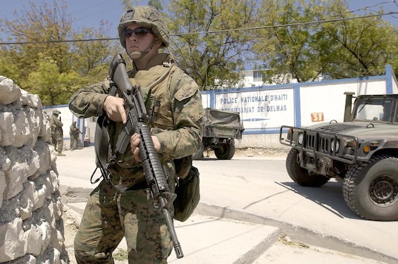 Photo of US Marines in Haiti in 2004 like his predecessors, who played a major role in building the American Empire