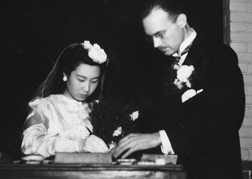 Photo of Robert van Gulik as he married his wife