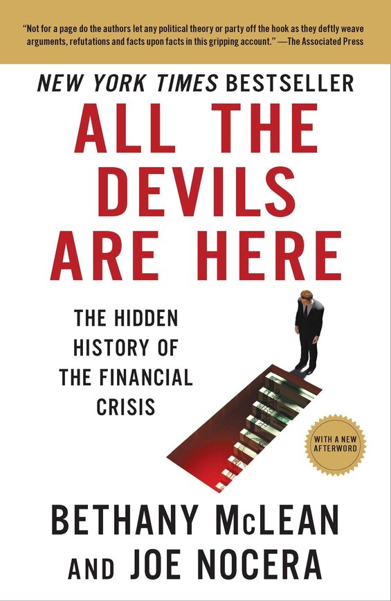 Cover image of "All the Devils Are Here," one of the good books about finance