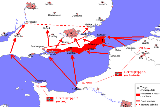 Map of the planned Nazi invasion of England, background to this World War II espionage thriller