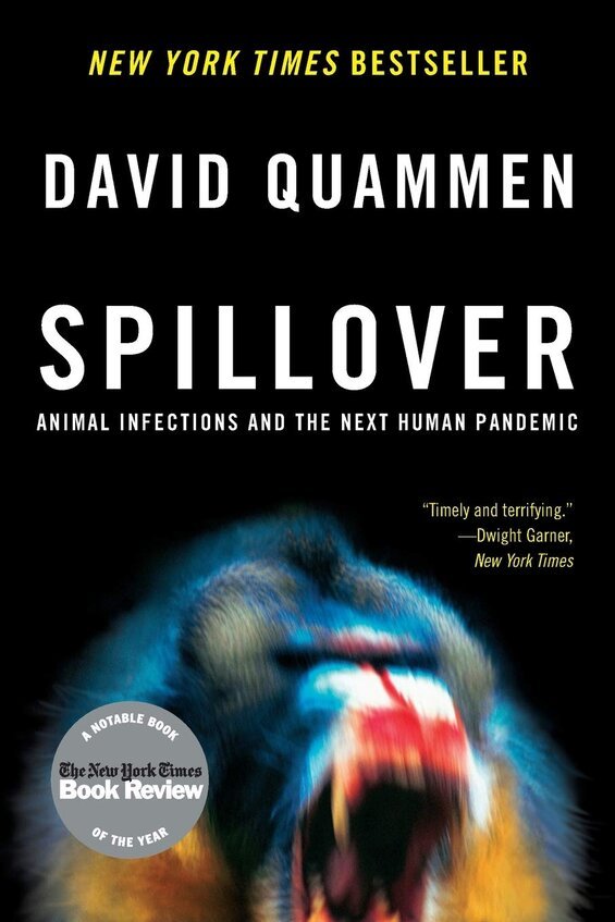 Cover image of "Spillover," a book about epidemic disease rooted in animals