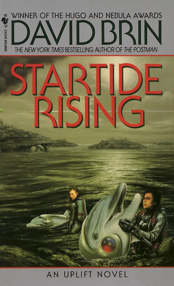 Cover image of "Startide Rising," the second novel in the series about life in the Uplift Universe
