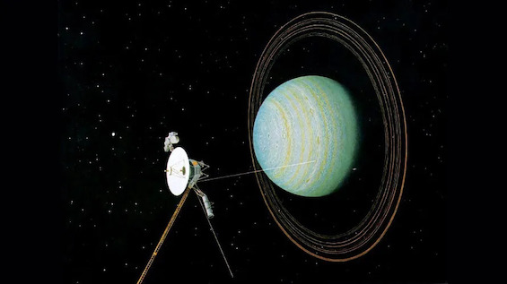 Artist's rendering of the Voyager 1 space probe, which is now on a route to the stars