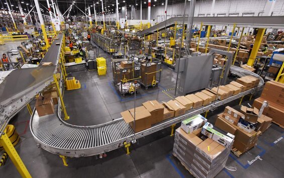 Image of one of the company's fulfillment centers, where the damage Amazon has done is most visible