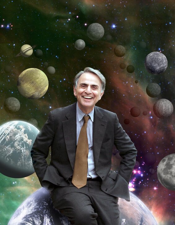 Image of Carl Sagan, author of this celebrated 1985 novel about the search for intelligent life in the universe