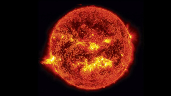 Telescopic image of a massive solar storm like that depicted in the novel