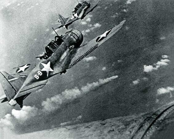 Image of American dive bombers at the Battle of Midway