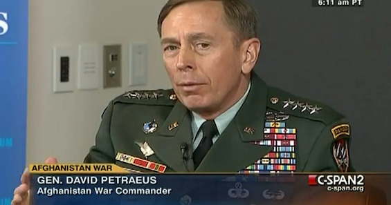 Image of General David Petraeus, one of the US commanders in the Afghanistan war