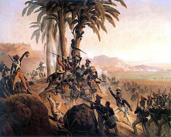 Artist's rendering of a battle in the Haitian Revolution