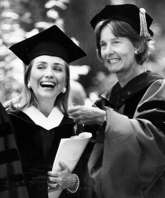 Image of Hillary Rodham at college graduation, which launches her career in this alternate political history