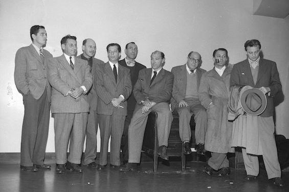 Photo of the Hollywood 10, who were victimized in the Red Scare in postwar Hollywood