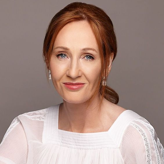 Photo of J. K. Rowling, author of this novel about a video game