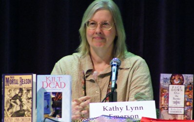 Photo of Kathy Lynn Emerson, author of this novel about murder in Elizabeth's court