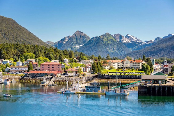 Image of the town of Sitka, Alaska, today, very different from the metropolis portrayed in this novel about Jewish cops and Jewish mobsters