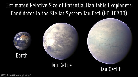 Image of two exoplanets of Tau Ceti which may figure in this new Andy Weir novel