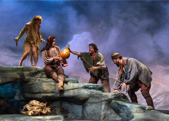 Photo of a scene from a stage production of "The Tempest," 