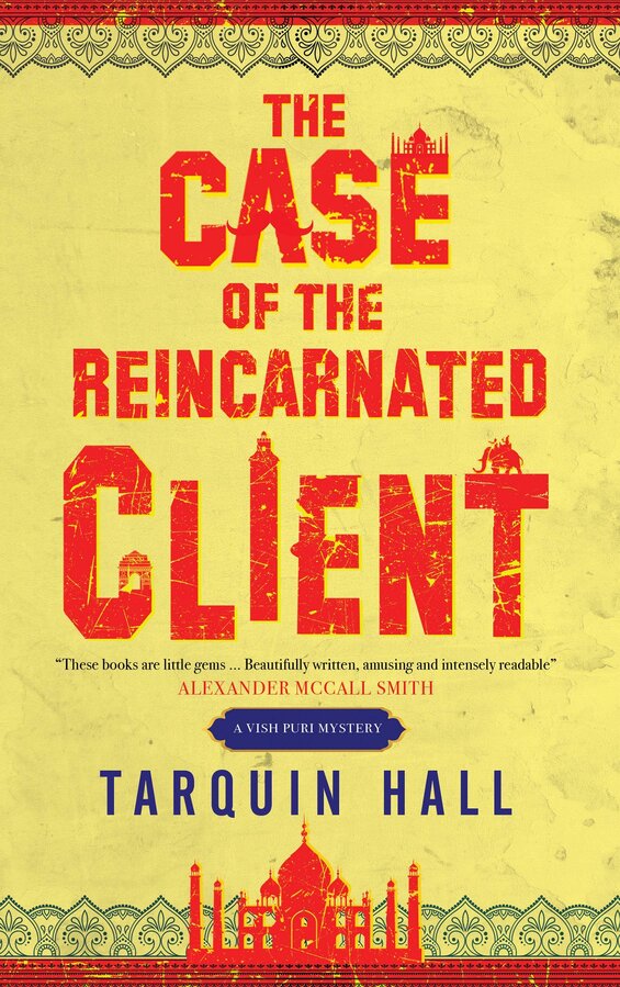 Cover image of "The Case of the Reincarnated Client," a detective story grounded in India's tragic history
